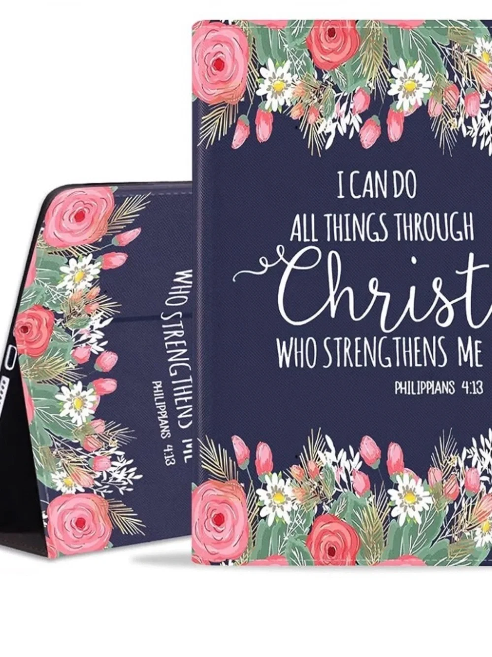 Brand: TBXOSTN Premium PU Leather Stand Case IPad Floral Faith Journal Cover